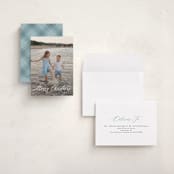 "Scripted Merry Christmas" - Holiday Cards in Snow by Kelly Schmidt - Assembled