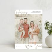 "Modern Script" - Holiday Cards in Taupe by Katy Shen - Front