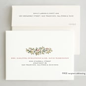 "Red Ribbon" - Holiday Cards in Ivory by iamtanya - FREE Recipient Addressing