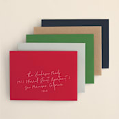 "More the Merrier" - Holiday Cards in Berry by chica design - Premium Envelope Options