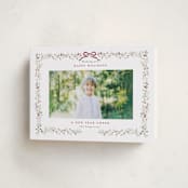 "Bountiful Boughs" - Holiday Cards in Cranberry by Itsy Belle Studio - Folded Card
