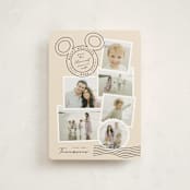 "Disney's Mickey Vintage Postable" - Holiday Cards in Coal by Kamala Nahas - Front