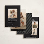 "Disney's Mickey Vintage Postable" - Holiday Cards in Coal by Kamala Nahas - Back of Card Options