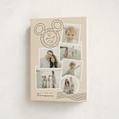 "Disney's Mickey Vintage Postable" - Holiday Cards in Coal by Kamala Nahas - Folded Card