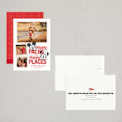 "Disney Mickey Mouse Happy Places" - Holiday Cards in Cherry by Jill Means - Assembled