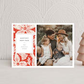 "Berry and Blossom" - Holiday Cards in Candy Cane by Griffinbell Paper Co. - Front
