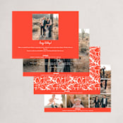 "Berry and Blossom" - Holiday Cards in Candy Cane by Griffinbell Paper Co. - Back of Card Options