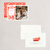 "Berry and Blossom" - Holiday Cards in Candy Cane by Griffinbell Paper Co. - Assembled