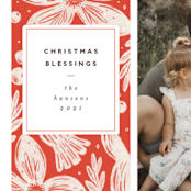 "Berry and Blossom" - Holiday Cards in Candy Cane by Griffinbell Paper Co. - Detail
