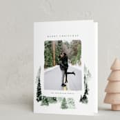 "fall of snow" - Holiday Cards in Evergreen by Anastasia Makarova - Folded Card