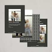 "Arched Multi Lettering" - Holiday Cards in Gravel by Alethea and Ruth - Back of Card Options