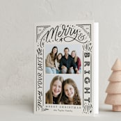 "Arched Multi Lettering" - Holiday Cards in Gravel by Alethea and Ruth - Folded Card