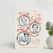 "baubles and bows" - Holiday Cards in Candy Cane by Paper Sun Studio - Front