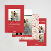 "baubles and bows" - Holiday Cards in Candy Cane by Paper Sun Studio - Back of Card Options