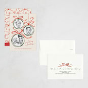 "baubles and bows" - Holiday Cards in Candy Cane by Paper Sun Studio - Assembled