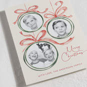 "baubles and bows" - Holiday Cards in Candy Cane by Paper Sun Studio - Detail