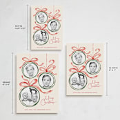 "baubles and bows" - Holiday Cards in Candy Cane by Paper Sun Studio - Formats Available
