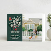 "Santa Stop" - Holiday Cards in Evergreen by Carrie ONeal - Folded Card