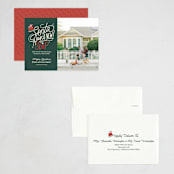 "Santa Stop" - Holiday Cards in Evergreen by Carrie ONeal - Assembled