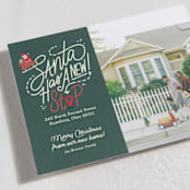 "Santa Stop" - Holiday Cards in Evergreen by Carrie ONeal - Detail