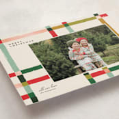 "Knitted Plaid" - Holiday Cards in Fruit Salad by Carrie ONeal - Detail