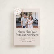 "New Here" - Holiday Cards in Champagne by Shari Margolin - Front