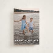 "Simple Type" - Holiday Cards in Linen by Angela Thompson - Front