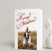 "Ribbon Letters" - Holiday Cards in Peppermint by taylorVdesign - Folded Card