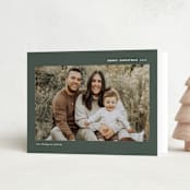 "Simple Greeting" - Holiday Cards in Fir by Ashley Iwafuchi - Folded Card