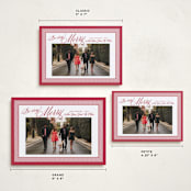 "Merry Striped Frame" - Holiday Cards in Ruby by Alston Foster - Formats Available