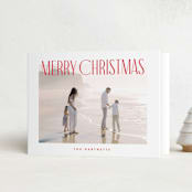 "Merry Title" - Holiday Cards in Poinsettia by Brooke Chandler - Folded Card