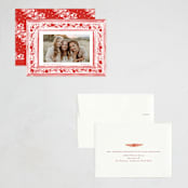 "Decorative Vintage Frame" - Holiday Cards in Candy Cane by Lucrecia Caporale - Assembled