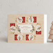 "Around the Table" - Holiday Cards in Holly Berry by Jamie Alexander - Folded Card