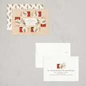 "Around the Table" - Holiday Cards in Holly Berry by Jamie Alexander - Assembled