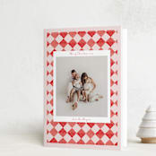 "Hand Painted Checkerboard" - Holiday Cards in Cherry by Michelle Harrick - Folded Card