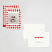 "Hand Painted Checkerboard" - Holiday Cards in Cherry by Michelle Harrick - Assembled