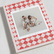 "Hand Painted Checkerboard" - Holiday Cards in Cherry by Michelle Harrick - Detail