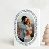 "Stamped Blooms" - Holiday Cards in Frost by Amy Kross - Folded Card