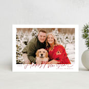 "Pencilled In" - Holiday Cards in Berry by Everett Paper Goods - Front
