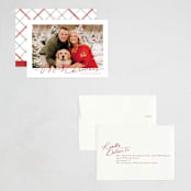 "Pencilled In" - Holiday Cards in Berry by Everett Paper Goods - Assembled