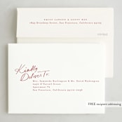 "Pencilled In" - Holiday Cards in Berry by Everett Paper Goods - FREE Recipient Addressing