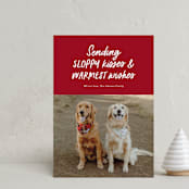 "Dog Wishes" - Holiday Cards in Cardinal by Ekko Studio - Front