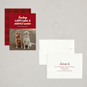 "Dog Wishes" - Holiday Cards in Cardinal by Ekko Studio - Assembled