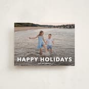 "Simple Type" - Holiday Cards in Linen by Angela Thompson - Front