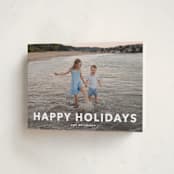"Simple Type" - Holiday Cards in Linen by Angela Thompson - Folded Card