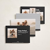 "Border" - Holiday Cards in Charcoal by JoAnn Jinks - Back of Card Options