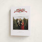 "Greenery Swag" - Holiday Cards in Santa by Everett Paper Goods - Folded Card