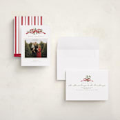 "Greenery Swag" - Holiday Cards in Santa by Everett Paper Goods - Assembled