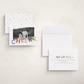 "Dazzle" - Holiday Cards in Fruit Punch by Everett Paper Goods - Assembled