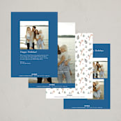"Family Crest" - Holiday Cards in Blue Spruce by Cass Loh - Back of Card Options